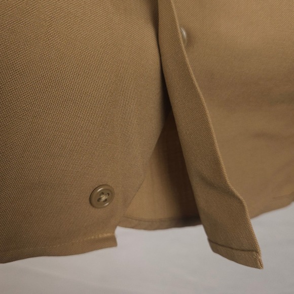 Vintage Creighton USMC Shirt Khaki Tan Wool Blend‎ Button Up Mens Large 16.5 USA - Picture 4 of 9